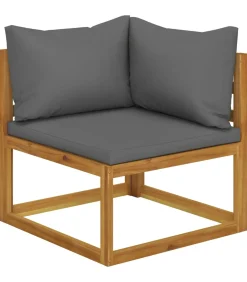 8-delige Loungeset met kussens massief acaciahout Tuinmeubelen