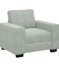 New 3-delige Loungeset met kussens fluweel lichtgrijs Zetels