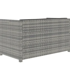 Online 5-delige Loungeset met kussens poly rattan grijs Tuinmeubelen