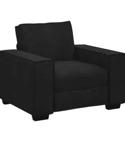 New 3-delige Loungeset met kussens fluweel zwart Zetels