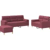 New 3-delige Loungeset met kussens stof wijnrood Zetels
