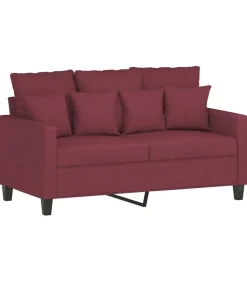 Discount 3-delige Loungeset met kussens stof wijnrood Zetels