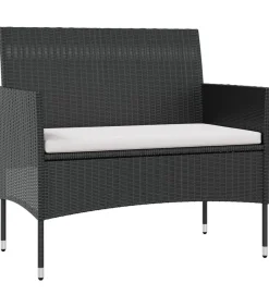 Best 16-delige Loungeset met kussens poly rattan zwart Tuinmeubelen