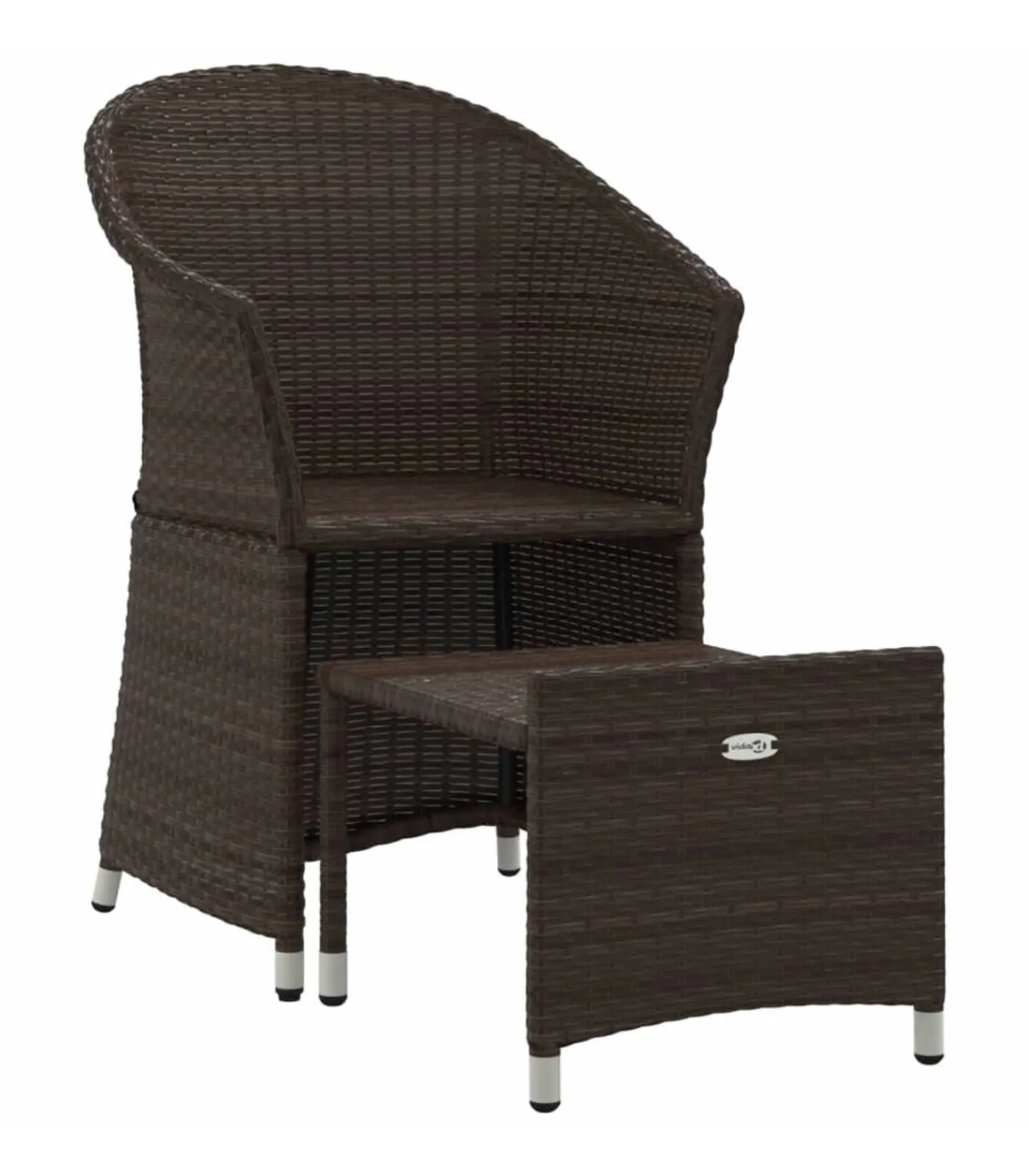Discount 2-delige Loungeset met kussens poly rattan bruin Tuinmeubelen