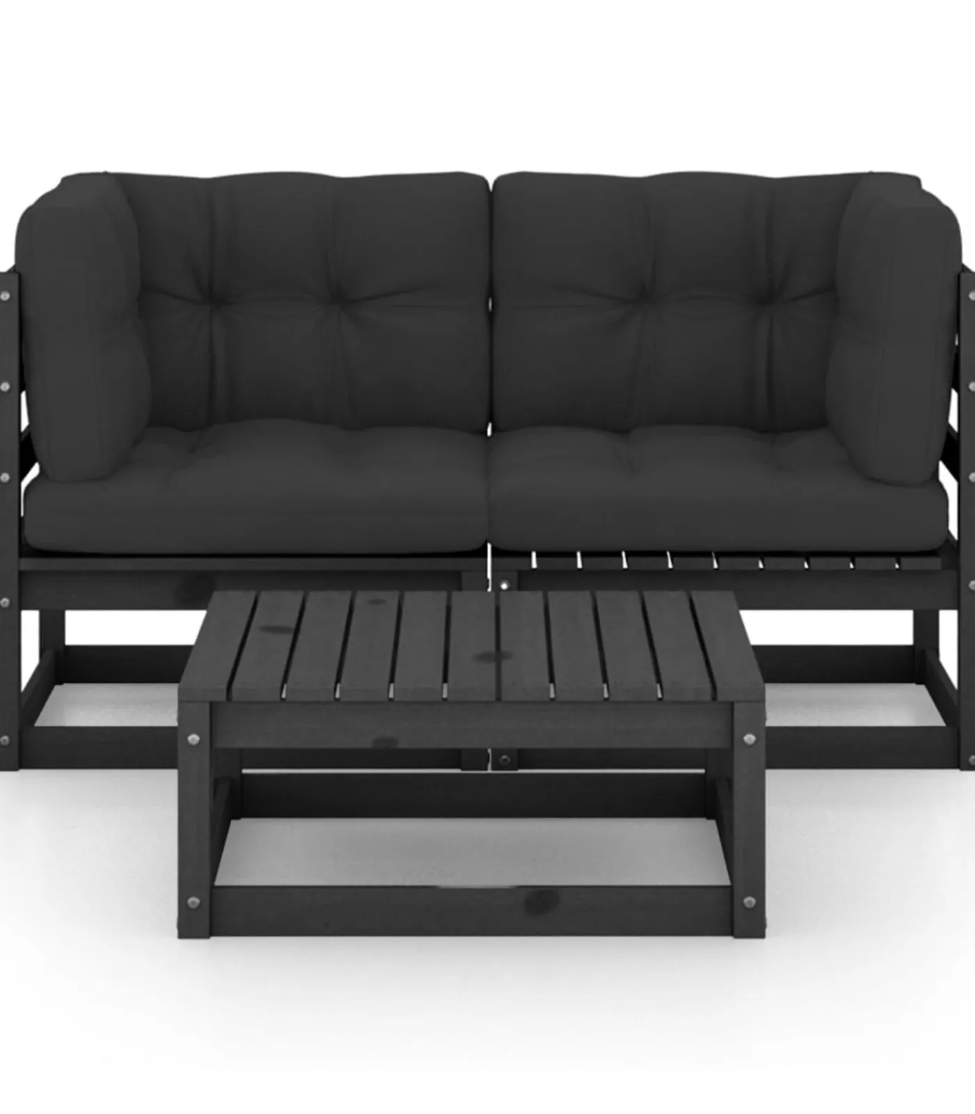 New 3-delige Loungeset met kussens massief grenenhout Tuinmeubelen