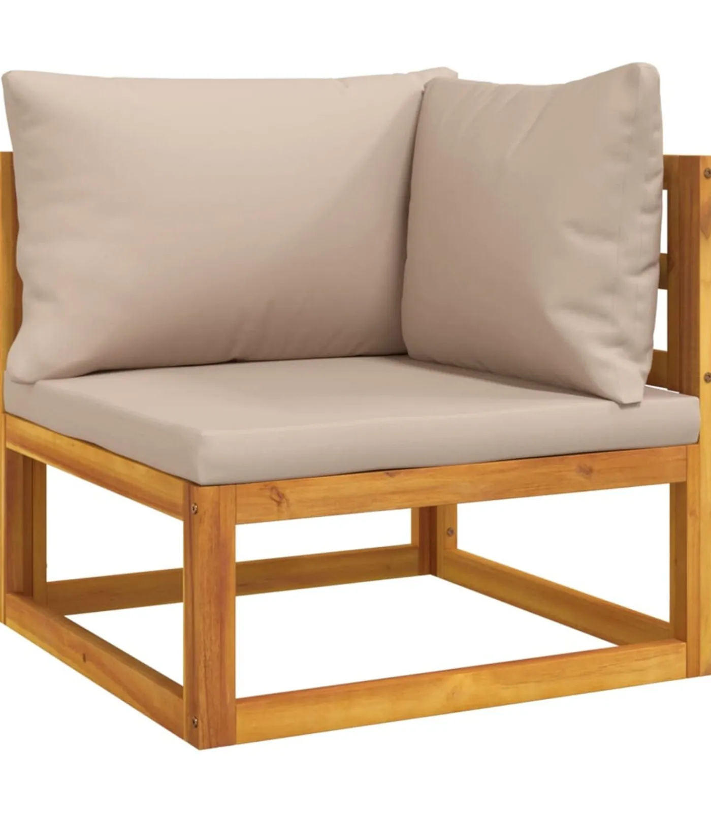 Discount 5-delige Loungeset met kussens massief hout taupe Tuinmeubelen