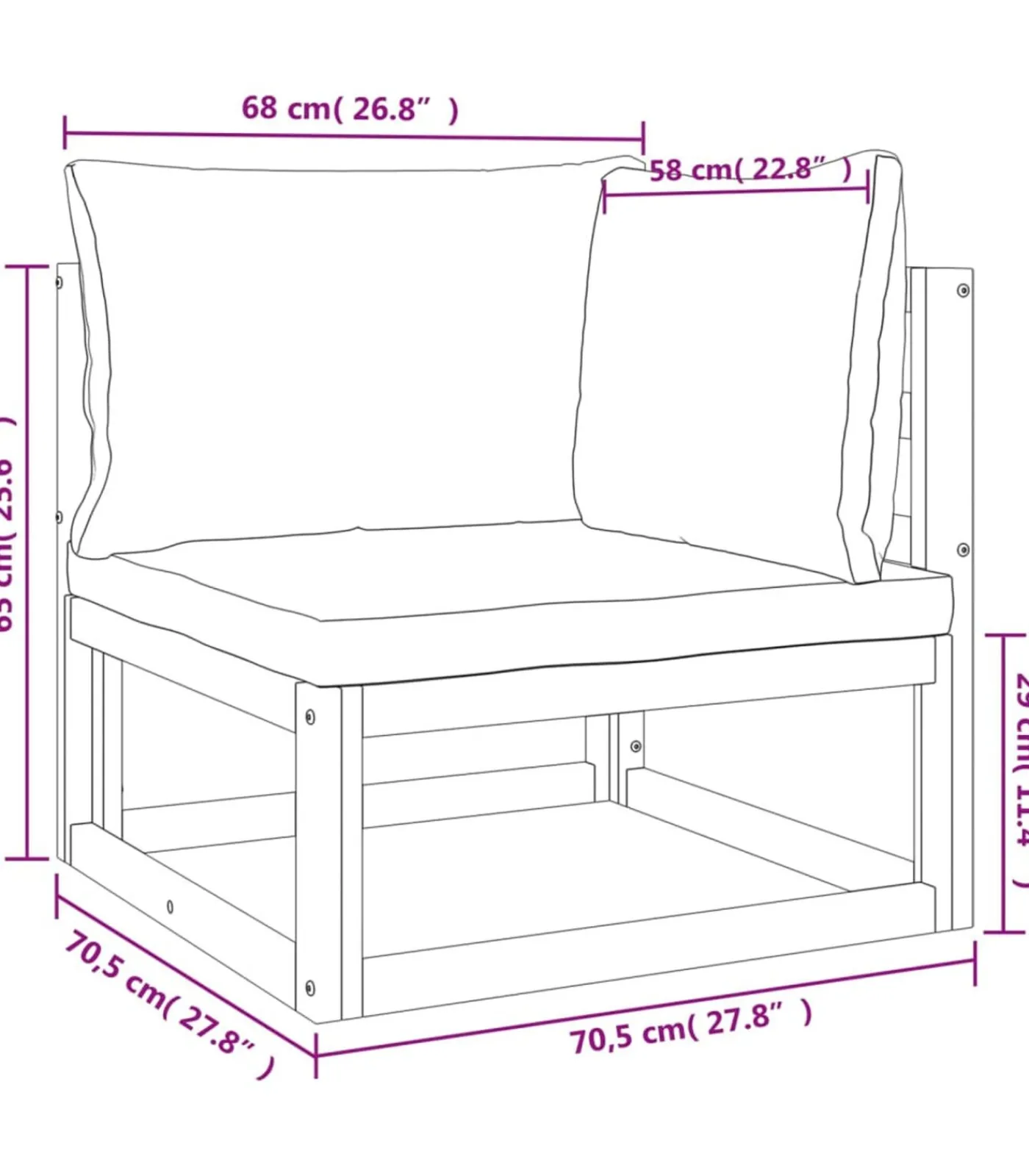Discount 5-delige Loungeset met kussens massief hout taupe Tuinmeubelen