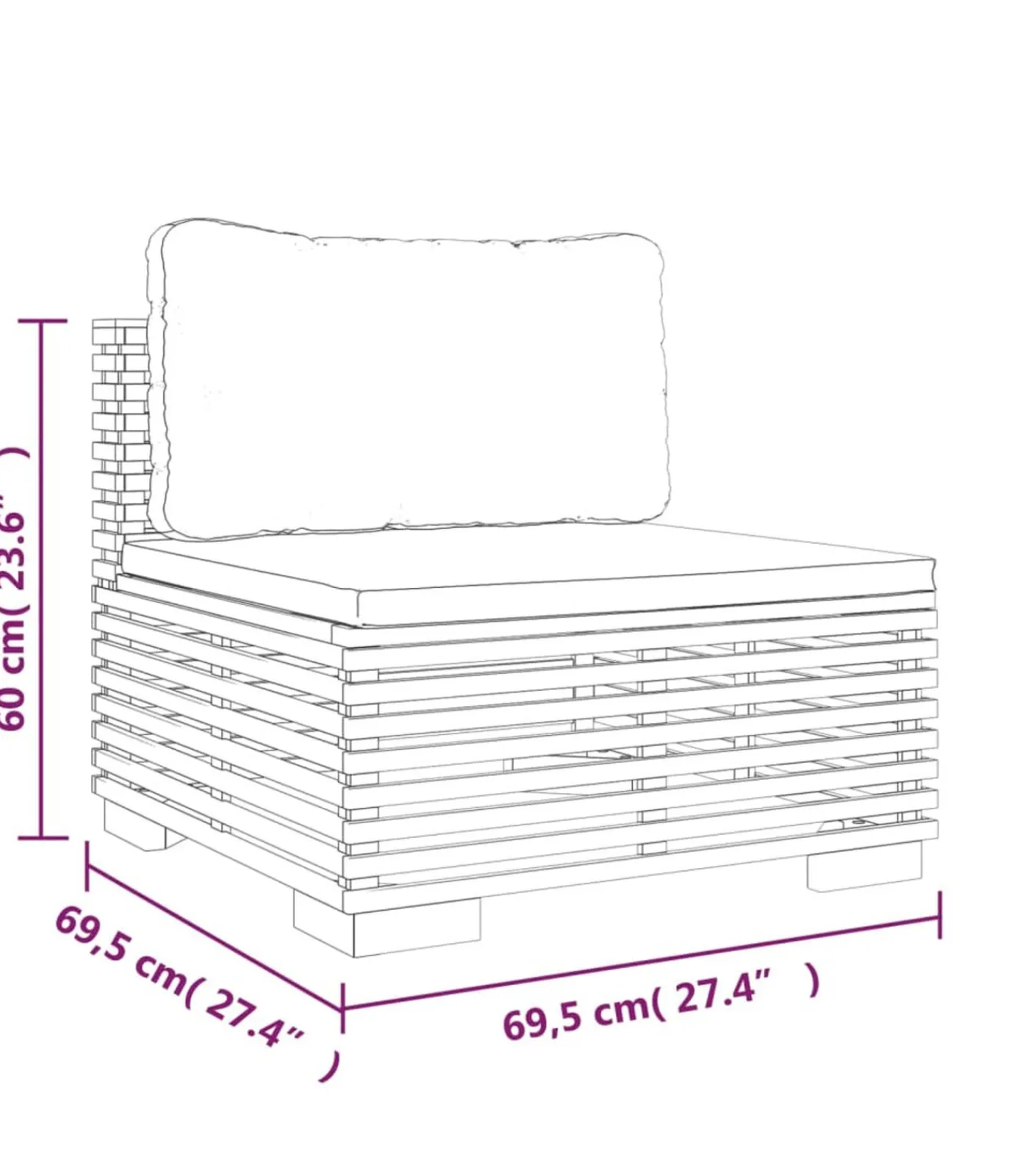 7-delige Loungeset met kussens massief teakhout Tuinmeubelen