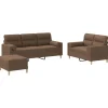Sale 3-delige Loungeset met kussens stof bruin Zetels