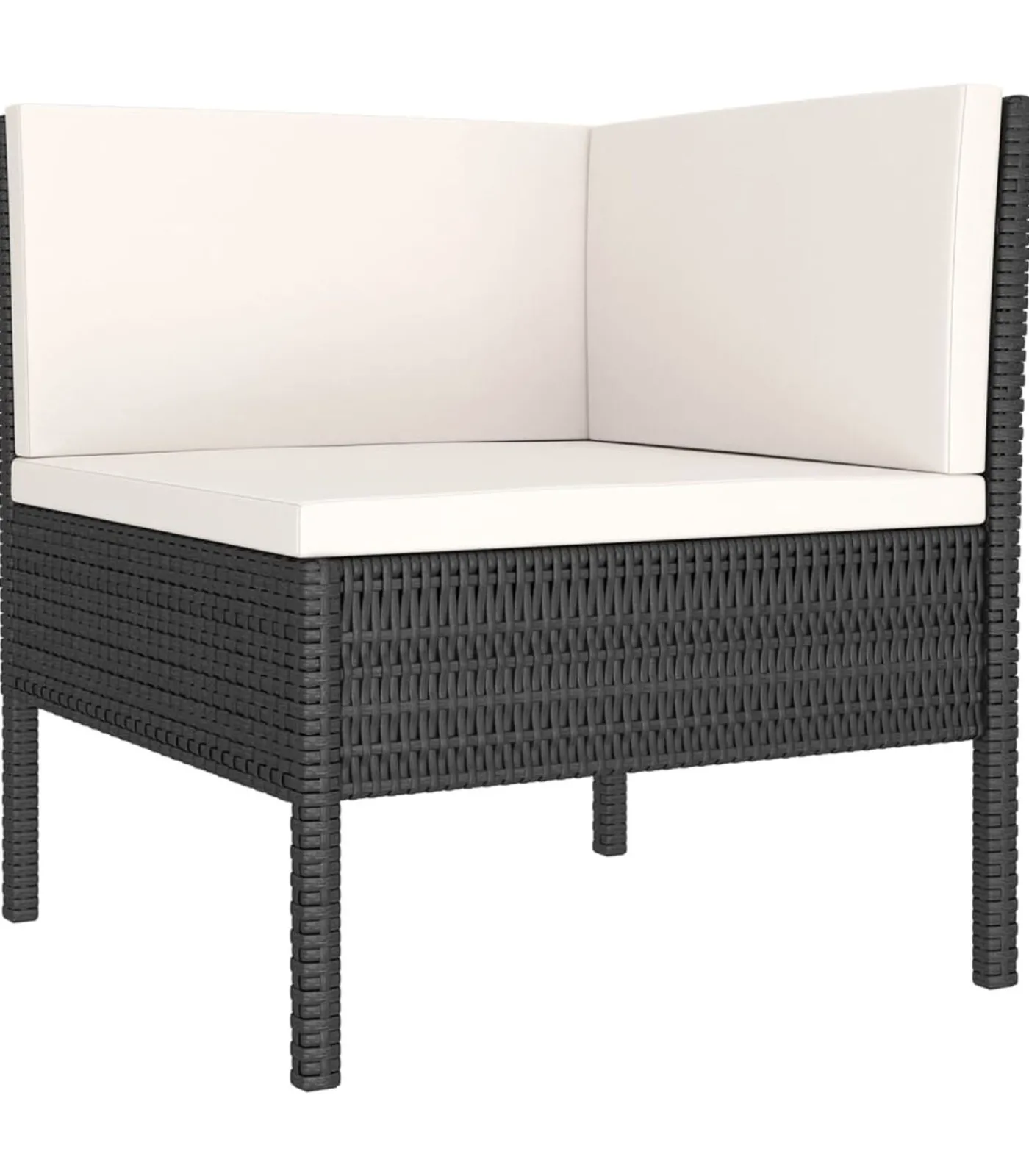 Hot 5-delige Loungeset met kussens poly rattan zwart Tuinmeubelen