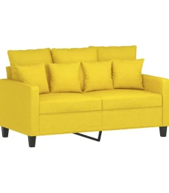 Clearance 2-delige Loungeset met kussens stof lichtgeel Zetels