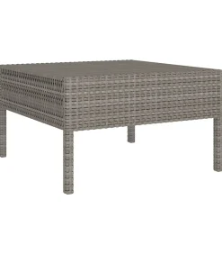 Clearance 11-delige Loungeset met kussens poly rattan grijs Tuinmeubelen