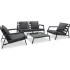 Hot 4-delige Loungeset met kussens aluminium donkergrijs Tuinmeubelen