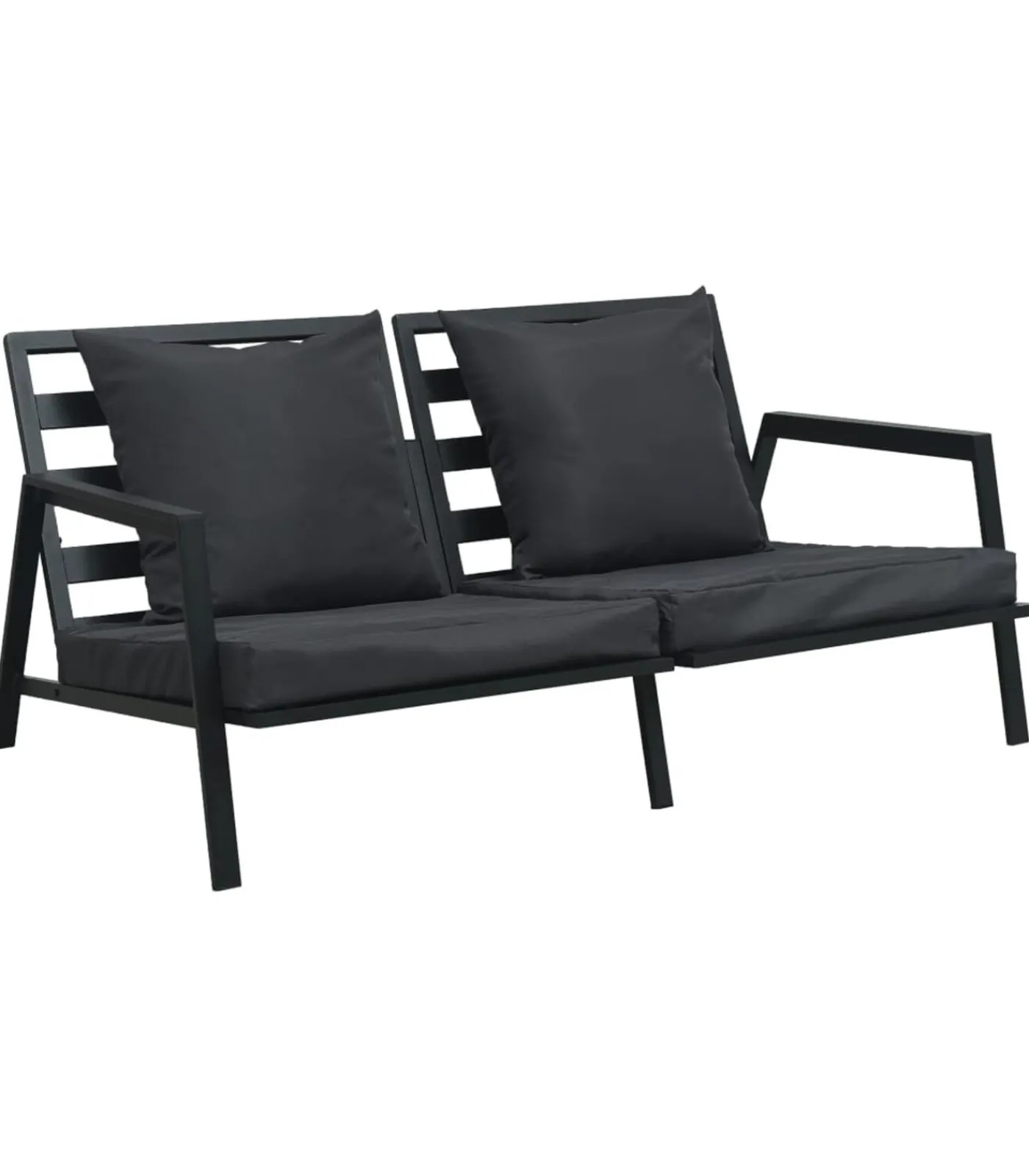 Hot 4-delige Loungeset met kussens aluminium donkergrijs Tuinmeubelen