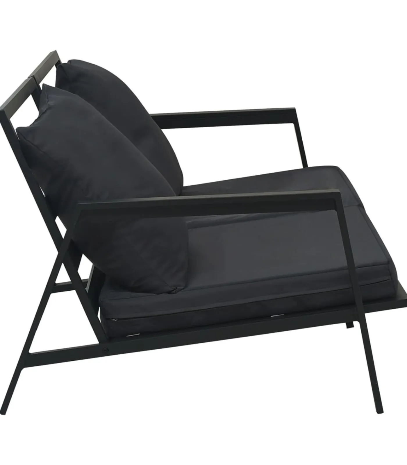 Hot 4-delige Loungeset met kussens aluminium donkergrijs Tuinmeubelen