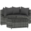 Clearance 3-delige Loungeset met kussens poly rattan grijs Tuinmeubelen