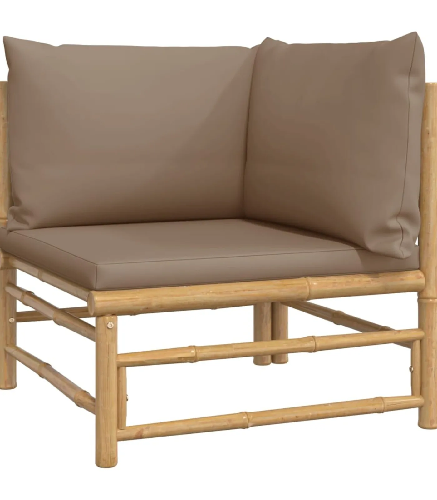Best 11-delige Loungeset met kussens bamboe taupe Tuinmeubelen