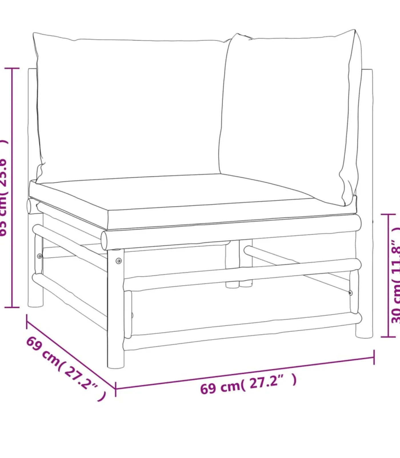 Best 11-delige Loungeset met kussens bamboe taupe Tuinmeubelen