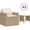 Hot 4-delige Loungeset met kussens poly rattan beige Tuinmeubelen