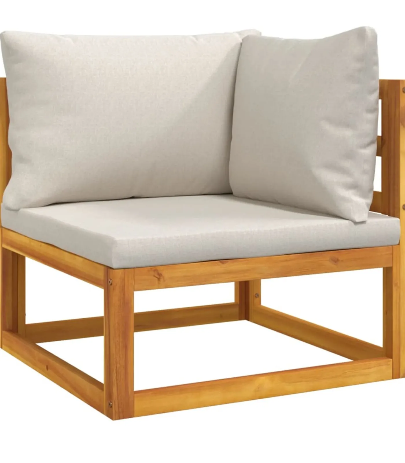 Clearance 5-delige Loungeset met lichtgrijze kussens massief hout Tuinmeubelen