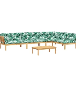 Online 5-delige Loungeset pallet met kussens massief acaciahout Tuinmeubelen