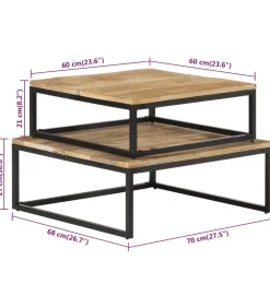 Discount 2-delige Salontafelset massief mangohout Tafels