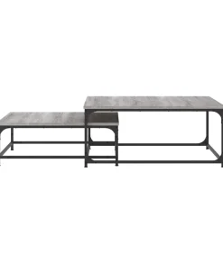 New 2-delige Tafeltjesset bewerkt hout grijs sonoma eikenkleurig Tafels