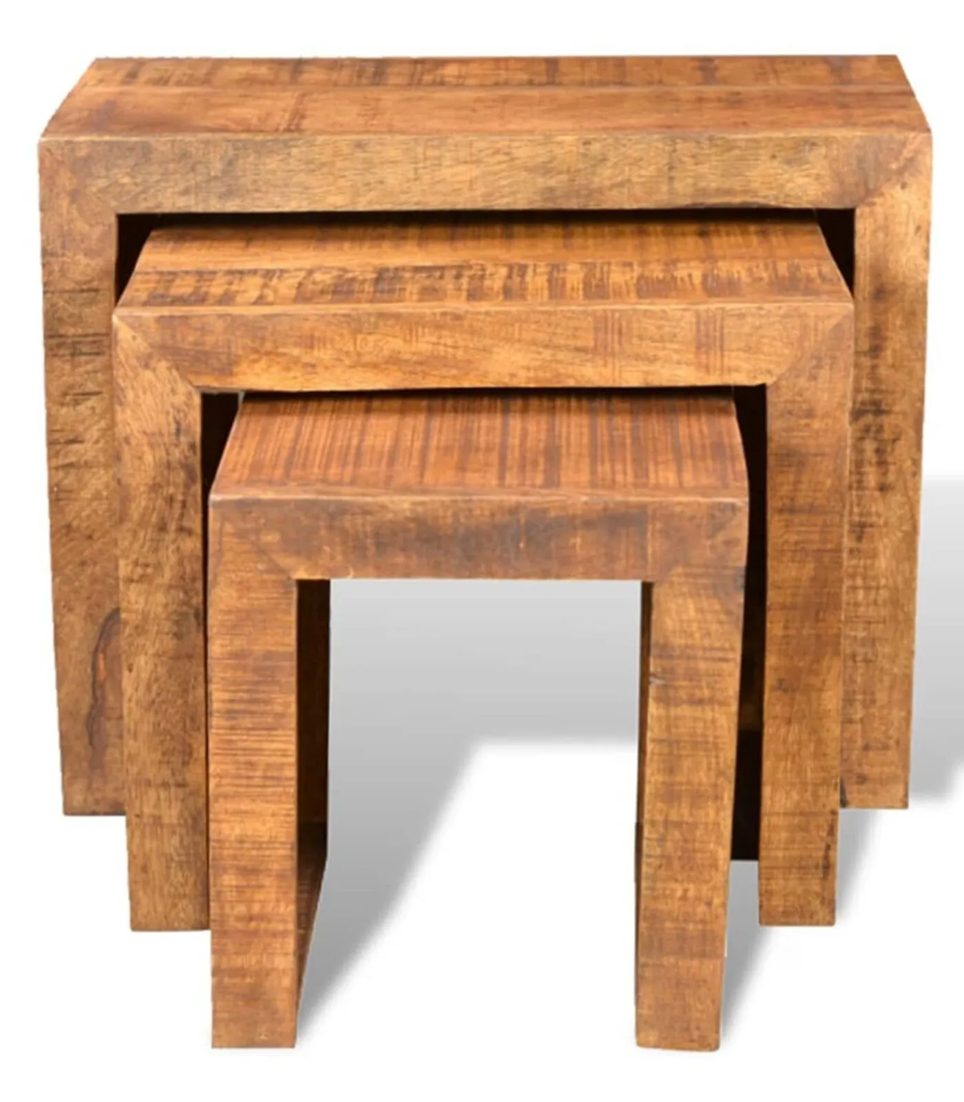 Discount 3-delige Tafeltjesset massief mangohout Tafels