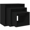 Discount 3-delige Tafeltjesset spaanplaat zwart Tafels