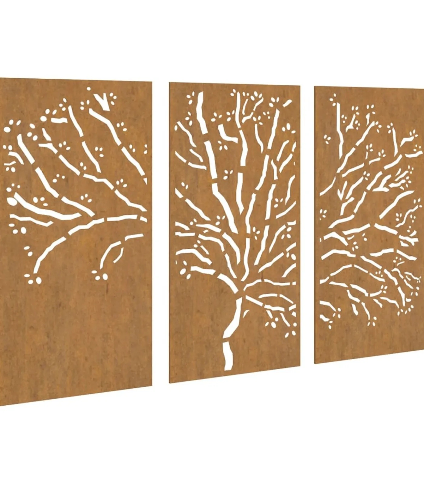 Clearance 3-delige Tuindecoratieset boomontwerp 105x55 cm cortenstaal Decoratie