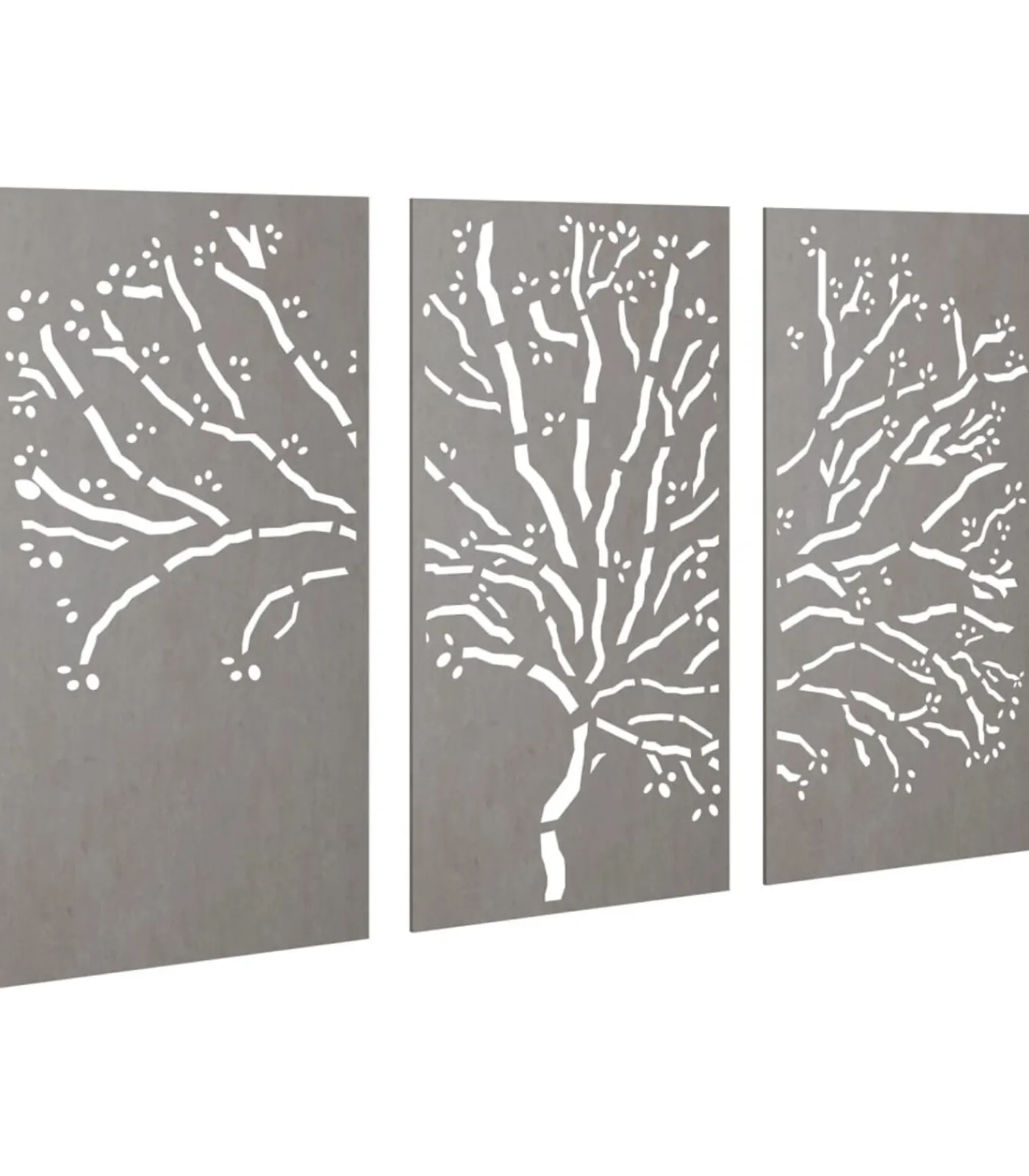 Clearance 3-delige Tuindecoratieset boomontwerp 105x55 cm cortenstaal Decoratie