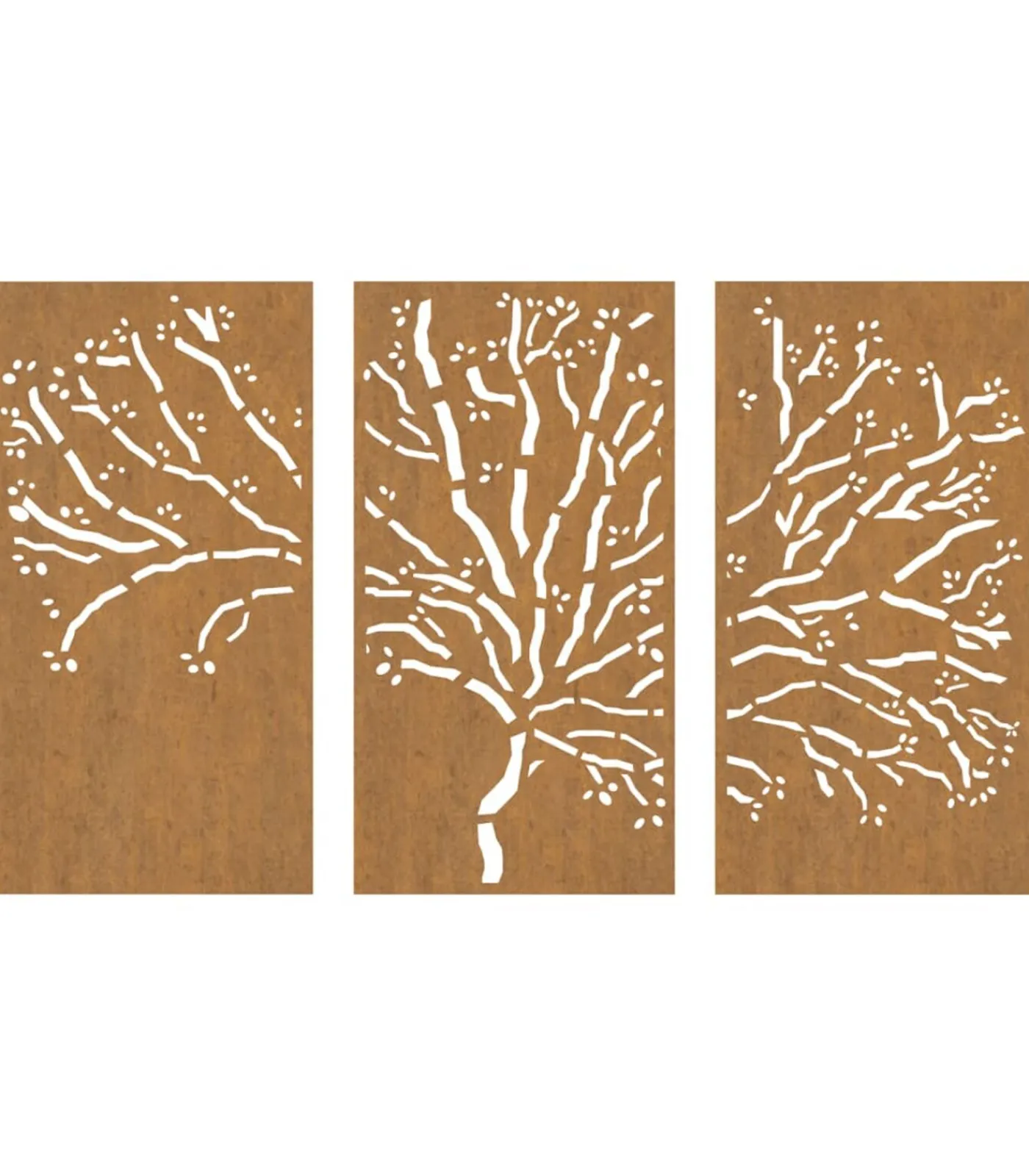 Clearance 3-delige Tuindecoratieset boomontwerp 105x55 cm cortenstaal Decoratie