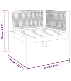 Online 12-delige tuinloungeset met kussens crèmekleurig acaciahout en touw Tuinmeubelen