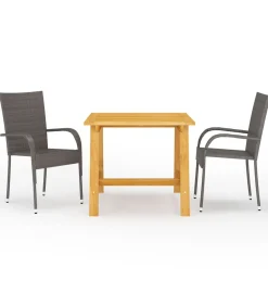 Discount 3-delige Tuinset bruin Tuinmeubelen
