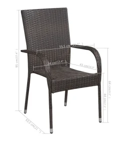 Discount 3-delige Tuinset bruin Tuinmeubelen