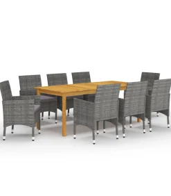 Sale 9-delige Tuinset grijs Tuinmeubelen