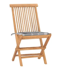 Clearance 3-delige Tuinset inklapbaar met kussen massief teakhout Tuinmeubelen