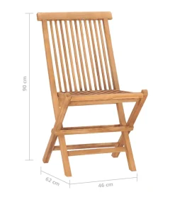 Clearance 3-delige Tuinset inklapbaar met kussen massief teakhout Tuinmeubelen