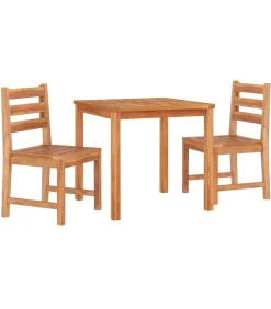 Outlet 3-delige Tuinset massief teakhout Tuinmeubelen