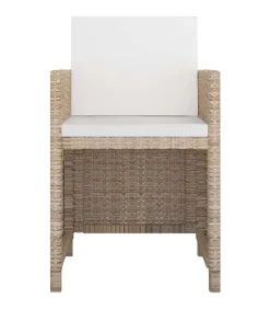 Outlet 13-delige Tuinset met kussens poly rattan beige Tuinmeubelen