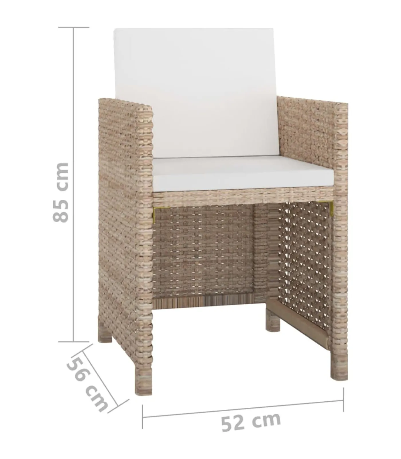 Outlet 13-delige Tuinset met kussens poly rattan beige Tuinmeubelen