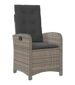 Clearance 5-delige Tuinset met kussens poly rattan grijs Tuinmeubelen