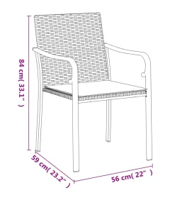 Sale 5-delige Tuinset met kussens poly rattan en staal Tuinmeubelen