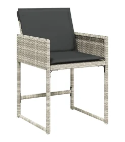 13-delige Tuinset met kussens poly rattan lichtgrijs Tuinmeubelen