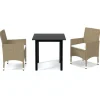 Hot 3-delige Tuinset met kussens poly rattan beige Tuinmeubelen