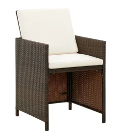 Online 9-delige Tuinset met kussens poly rattan bruin Tuinmeubelen