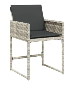 Hot 13-delige Tuinset met kussens poly rattan lichtgrijs Tuinmeubelen