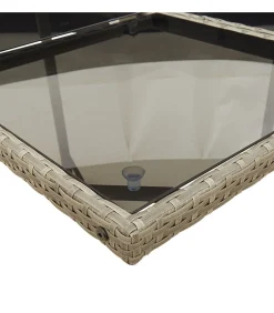 Hot 11-delige Tuinset met kussens poly rattan grijs Tuinmeubelen