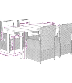 New 5-delige Tuinset met kussens poly rattan beige Tuinmeubelen