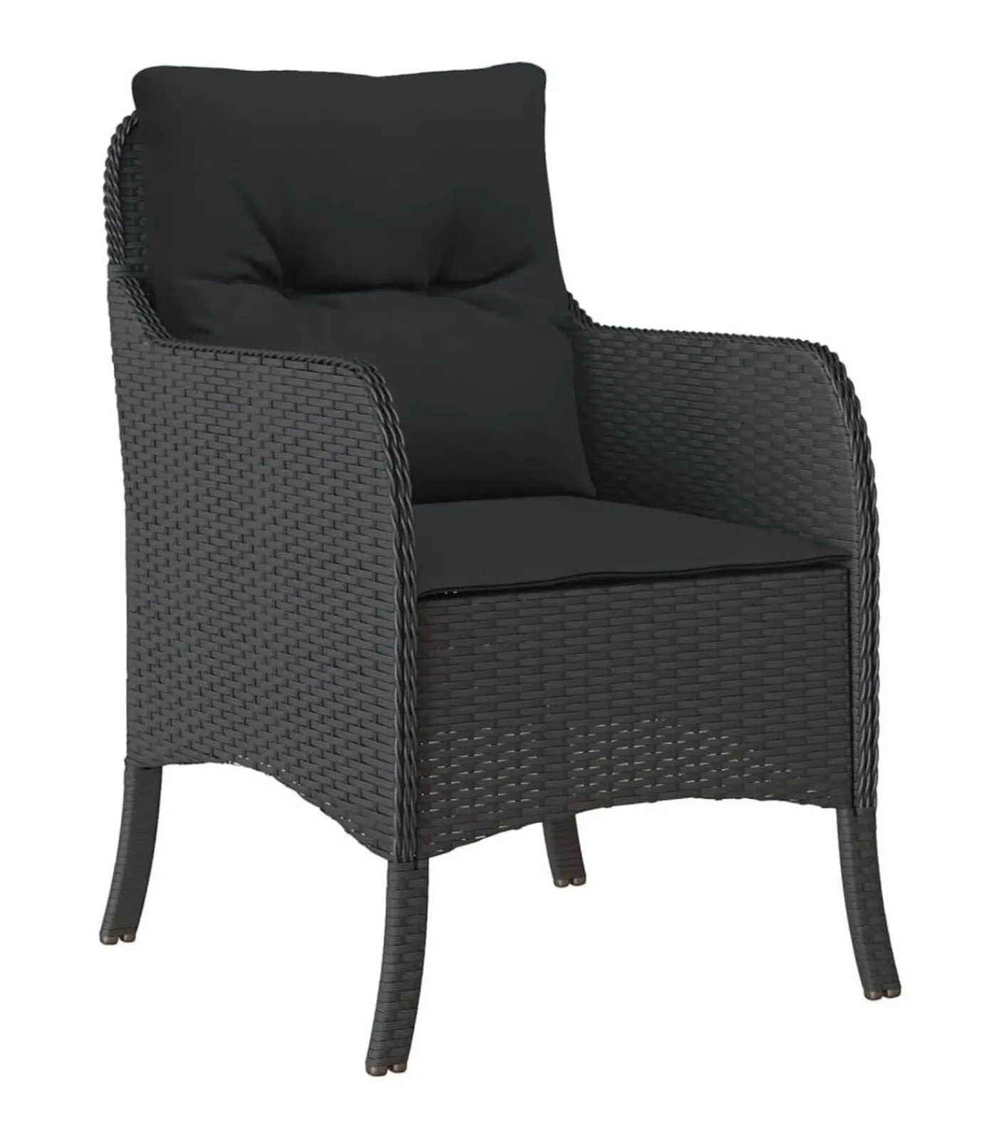 New 7-delige Tuinset met kussens poly rattan zwart Tuinmeubelen